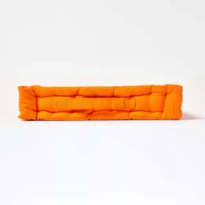 Homescapes Cotton Orange Floor Cushion, 50 x 50 cm