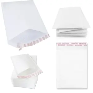 50 x Size 5 (205x245mm) White Padded Bubble Lined Postal Envelopes For Small Gifts