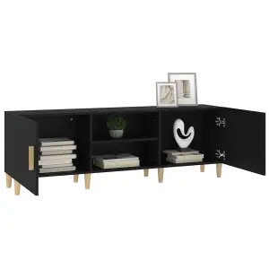 Berkfield TV Cabinet Black 150x30x50 cm Engineered Wood