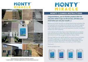 Monty Miracle Fast Patio Cleaner - 5 Litre Outdoor & Garden Surface Cleaner for Patio, Decking, Fencing, Stone, Concrete & Many