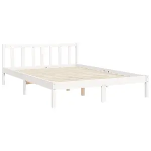 Berkfield Bed Frame with Headboard White 120x200 cm Solid Wood