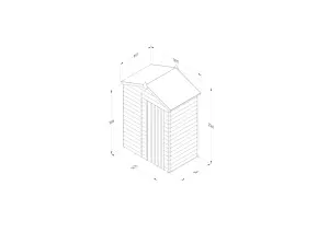 4LIFE Apex Shed 5x3 - Single Door - 2 Window