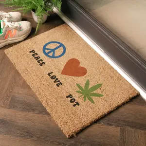 Peace Love Pot Doormat (60 x 40cm)