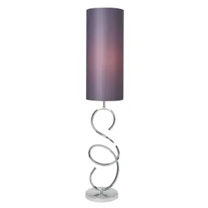 Litecraft Cali Chrome 1 Light Sculptured Floor Lamp