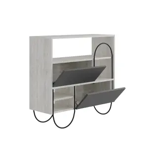 Decortie Norfolk Shoe Cabinet Ancient White Anthracite Grey