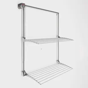 Steel Foldable Wall-Mounted Drying Rack 150cm H x 38cm W x 52cm D