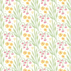 Hoopla Walls Meadow Stripe Spring Bloom Smooth Matt Wallpaper