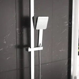 Nes Home Modern Square Exposed Thermostatic Mixer Shower Set Shower Head and Handheld