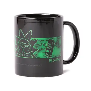 Official Rick and Morty Portal Heads Mug - Black 100% Ceramic, Dishwasher Safe