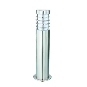 Luminosa Bliss Outdoor Floor Post IP44 Brushed Stainless Steel & Frosted