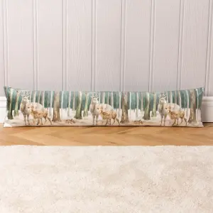 Evans Lichfield Stag Scene Digitally Printed Velvet Draught Excluder