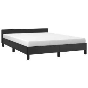 Berkfield Bed Frame with Headboard Black 180x200cm 6FT Super King Faux Leather