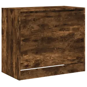 Shoe Cabinet Smoked Oak 80x42x69 cm Engineered Wood