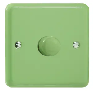 Varilight 1-Gang 2-Way V-Pro Push On/Off Rotary LED Dimmer 1 x 0-120W Beryl Green