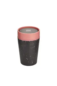 Circular Coffee Cup 8oz Black & Giggle Pink