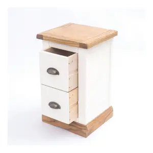 Tropea 2 Drawer Petite Bedside Table Brass Cup Handle