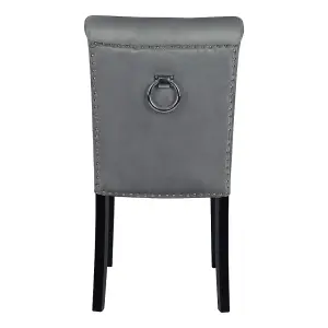 Tufted Velvet Chair Dining Chair with Nailhead Trim