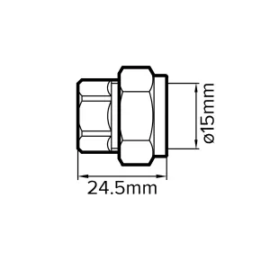 Plumbsure Brass Compression Stop end (Dia)15mm, Pack of 10