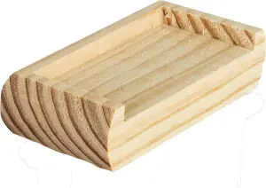 Cambridge Half Flat Cap Clear Pine to fit 82mm Newel Post (W) 102mm x (L) 50mm x (H)27mm