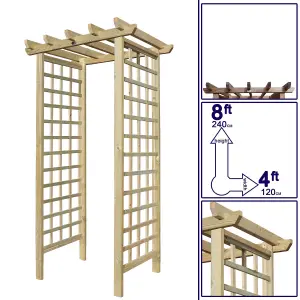 Premier Arch H:8ft (240cm) x W.4ft (120cm) Garden Walkway Archway Standard Square Plant Decorative Plant Climber Sides