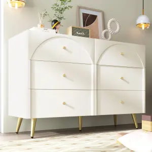 Bedroom Chest of Drawers, Sideboard Cabinet with Golden Handles, Console Display Table for Living Room