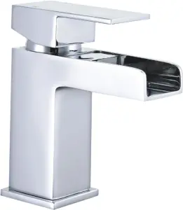 Keenware KBT-004 Bayswater Mini Square Waterfall Basin Mixer Tap: Chrome