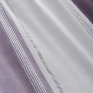 Betley Brushed Cotton Striped Duvet Cover Set with Pillowcases Plum / Kingsize - 2 Standard Pillowcases