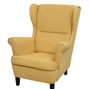 Wingback Chair ABSON Fabric Yellow