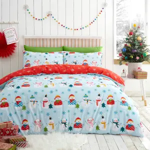 Christmas Snowman Easy Care Duvet Cover Set