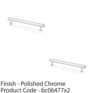 2 PACK - Industrial Hex T Bar Pull Handle - Polished Chrome 160mm Centres Kitchen Cabinet