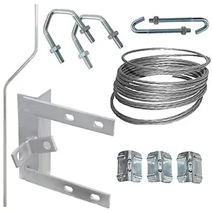 6 inch Chimney Lashing Bracket & Cranked Pole Mast Kit TV Aerial Roof Mounting