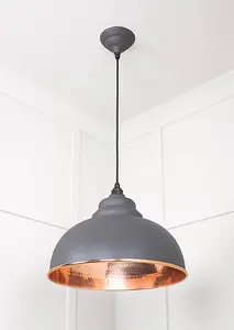 Hammered Copper Harborne Pendant in Bluff