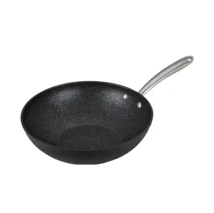 Prestige Scratch Guard Black Round Aluminium Induction Suitable Non-Stick Stir-Fry Pan 29cm