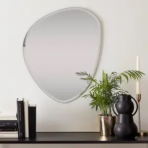 Frameless Asymmetric Irregular Shape Beveled Tear Drop Wall Mirror (Design 843)