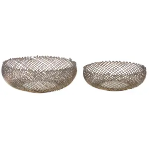 Decorative Bowl BALIUNG Set of 2 Gloss Gold