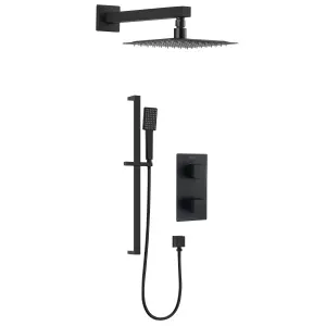 Bristan Noctis Matt Black Recessed Thermostatic Mixer Multi head shower