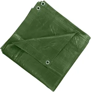 4 x 8 m Tarpaulin Cover - Green 90GSM - Waterproof, Frost-Resistant, UV Protection, Multipurpose, Groundsheet