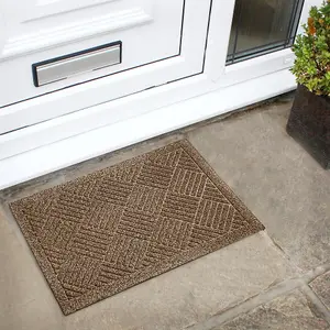 JVL Dirt Defender Scraper Doormat 40x60cm Square Beige