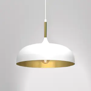 Milagro Pendant Lamp Lincoln White/Gold 1XE27 35cm