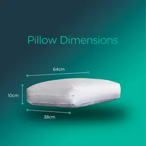 Snuggledown Cotton Memory Foam Pillow 1 Pack Firm Support Side Sleeper Orthopaedic Zipped Cover 64x38cm