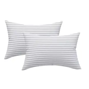 Hotel Quality Egyptian Stripe Pillows, Luxury Soft Hollowfibre Filled (Pack of 2)