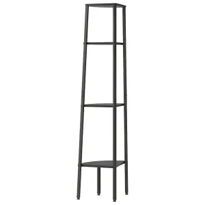 Berkfield 4-Tier Corner Shelf Black 45.5x31.5x150 cm