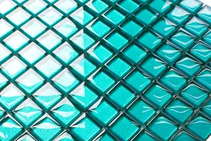 Glass mosaic on mesh for bathroom or kitchen 300mm x 300mm - Hydrangea blue