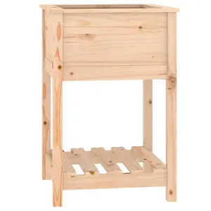 Berkfield Planter with Shelf 54x54x81 cm Solid Wood Pine