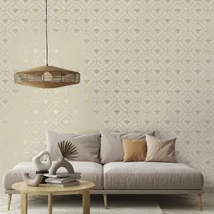 Holden Decor Honeycomb Bee Taupe Geometric and Insects Smooth Wallpaper