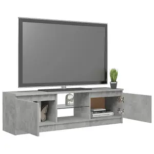 Berkfield TV Cabinet with LED Lights Concrete Grey 120x30x35.5 cm