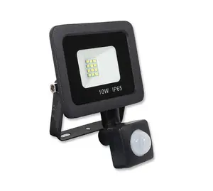 10w LED Floodlight with PIR - Black Casing