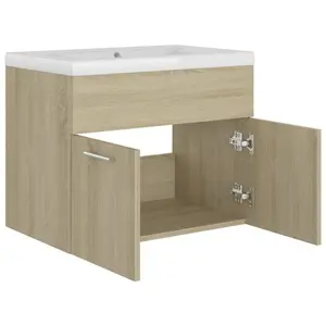 Elizibeth 600mm Wall Hung Single Vanity Unit Sonoma Oak