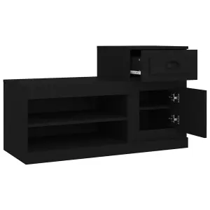 Berkfield Shoe Cabinet Black 100x42x60 cm Engineered Wood