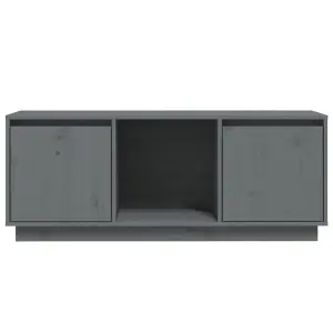 Berkfield TV Cabinet Grey 110.5x35x44 cm Solid Wood Pine